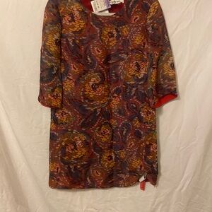 Elizabeth and James Red and Blue Textured Dress